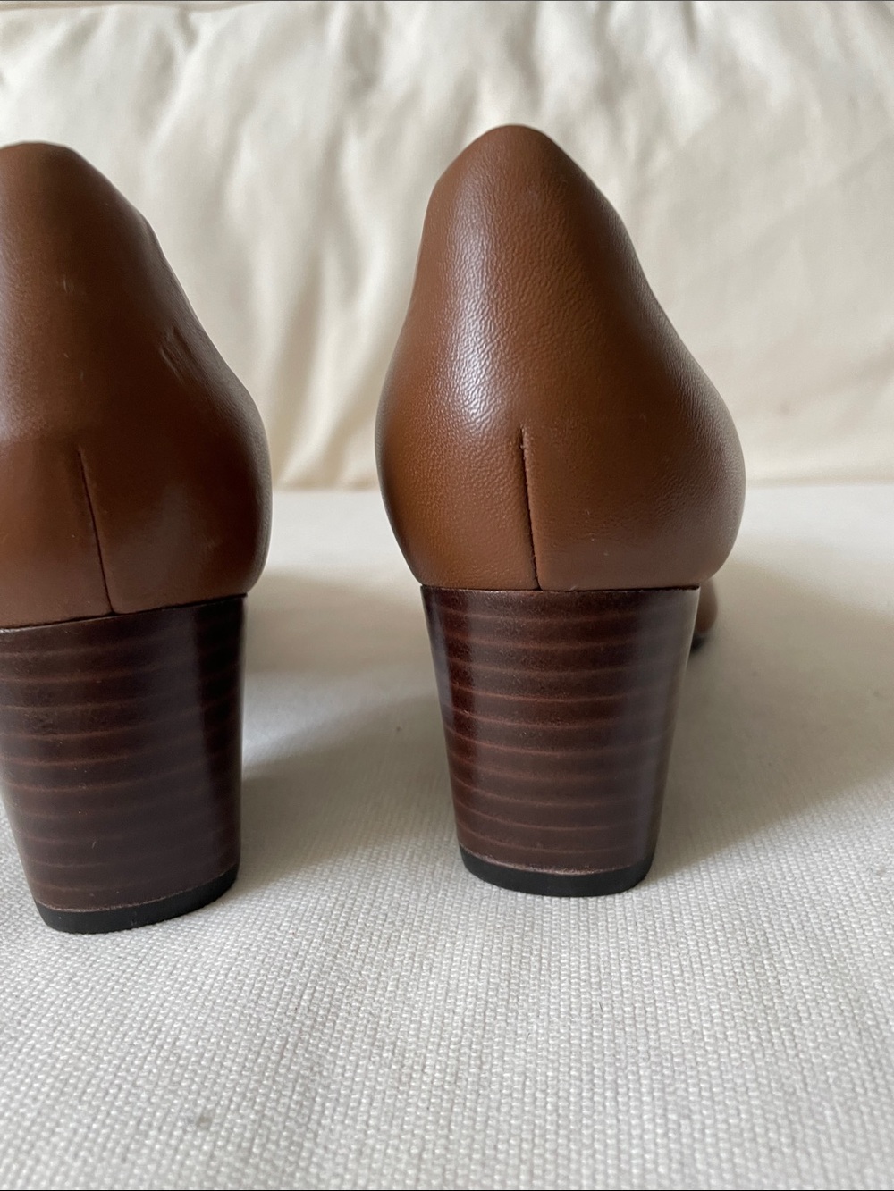 Clarks Brown Round-Toe Block Heel Pumps - Picture 5 of 9